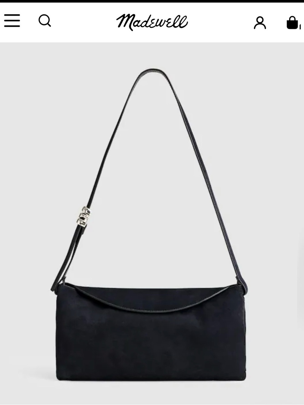NWTMadewell Navy Suede Date Night Shoulder Bag with Adjustable Strap NY456